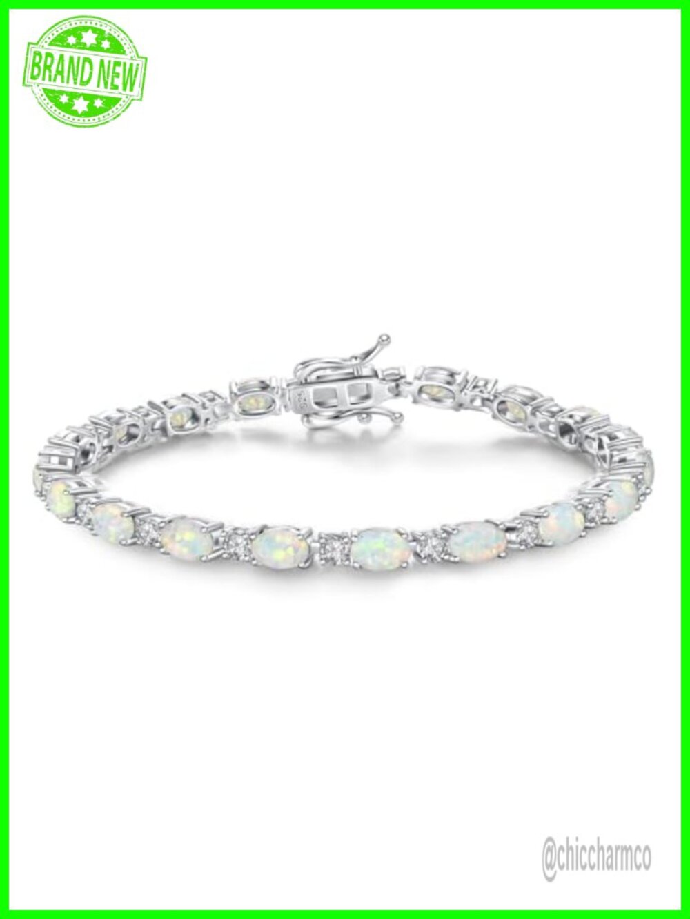 Sterling Silver Birthstone Tennis Bracelet Oval CZ Fine Jewelry Gift for Her